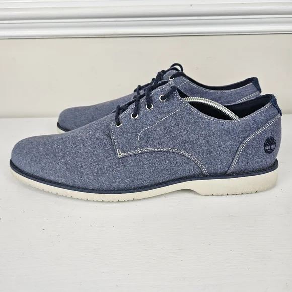 Timberland Men`s Woodhull Denim Canvas Oxford Dress Casual Shoe Sz 12 - Picture 2 of 14